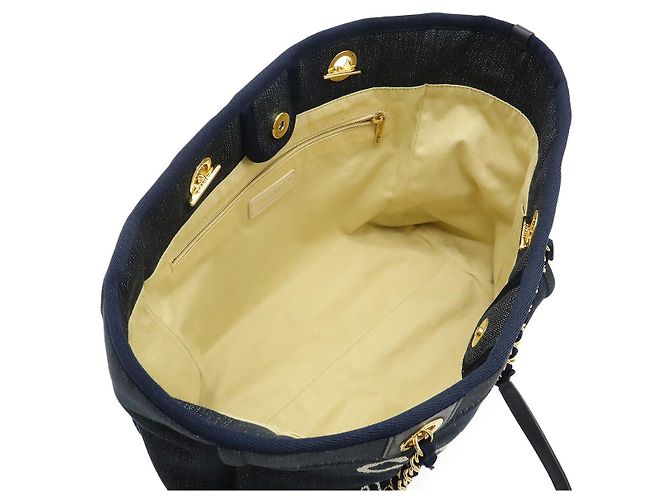 Borsa 2 in 1 in denim Deauville di Chanel Blu Blu navy - vista 5