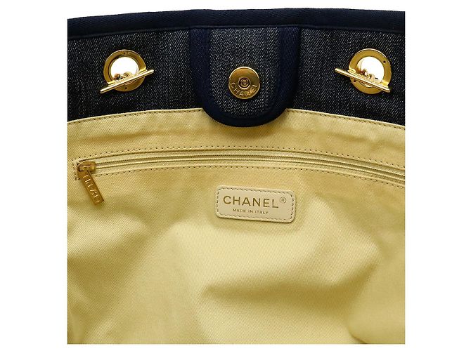 Borsa 2 in 1 in denim Deauville di Chanel Blu Blu navy - vista 6