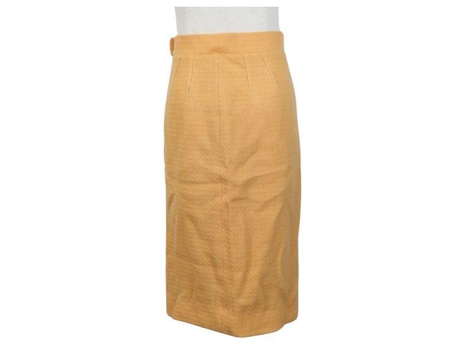 Timeless Saia de lã e seda Chanel Rosa Laranja - vista 2