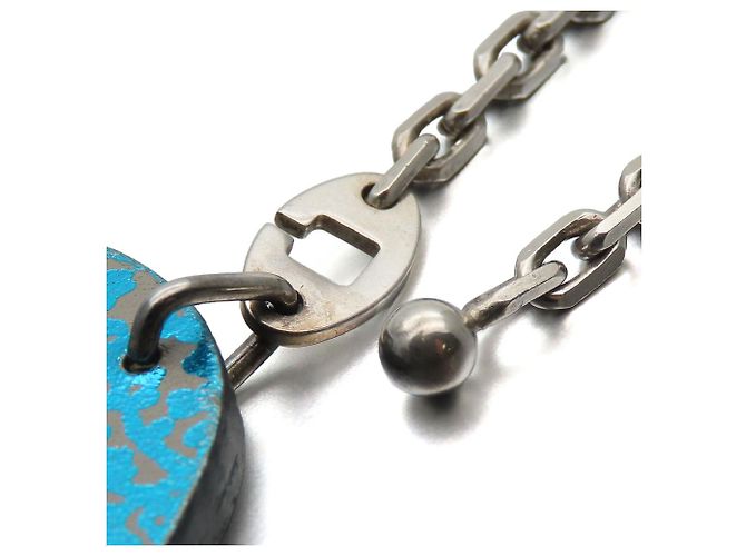 Charm in pelle Hermès Silver925 Blu Grigio - vista 7