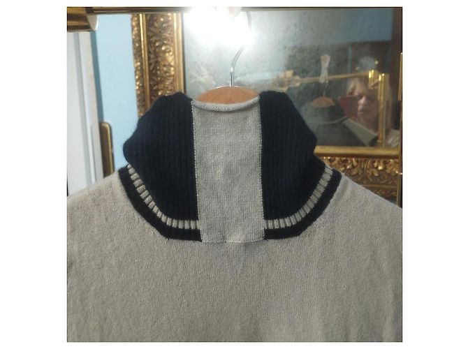 Autre Marque Cividini Cashmere Gilet Schwarz Beige - Ansicht 4