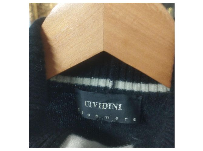 Autre Marque Cividini Cashmere Gilet Schwarz Beige - Ansicht 6