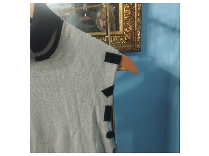 Autre Marque Cividini Cashmere Gilet Schwarz Beige - Ansicht 8