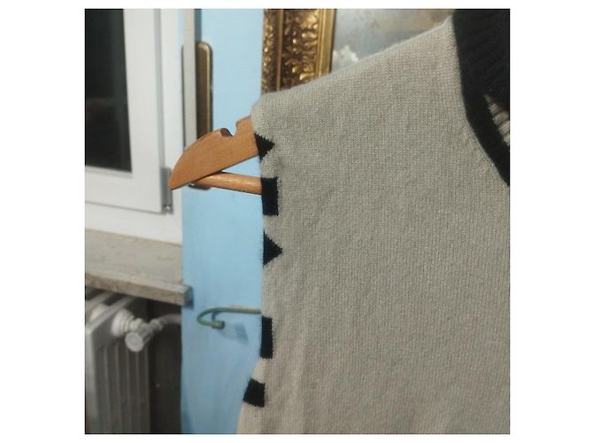 Autre Marque Cividini Cashmere Gilet Schwarz Beige - Ansicht 9