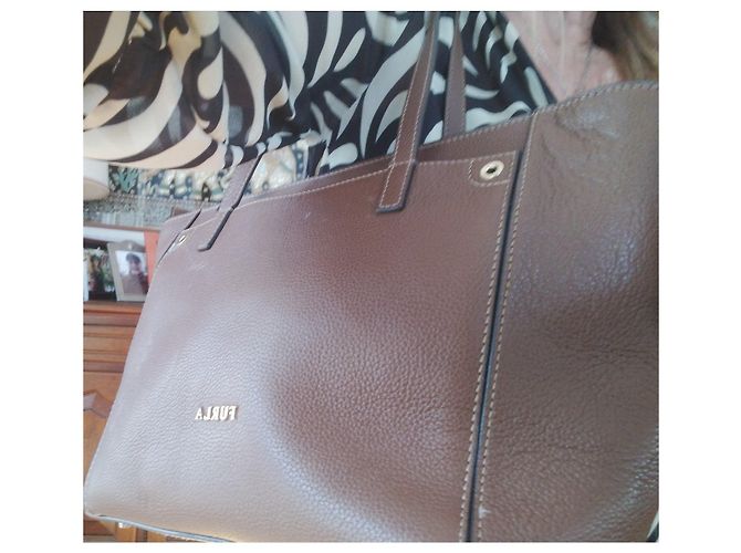 Borsa tote in pelle marrone Furla - vista 3