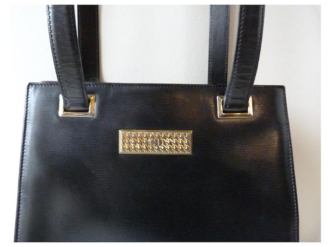 Borsa Dior in pelle verniciata nera testurizzata Nero - vista 3