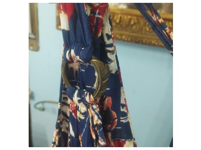 Vestido largo Just Cavalli con estampado floral Blanco Roja Azul Dorado - vista 5