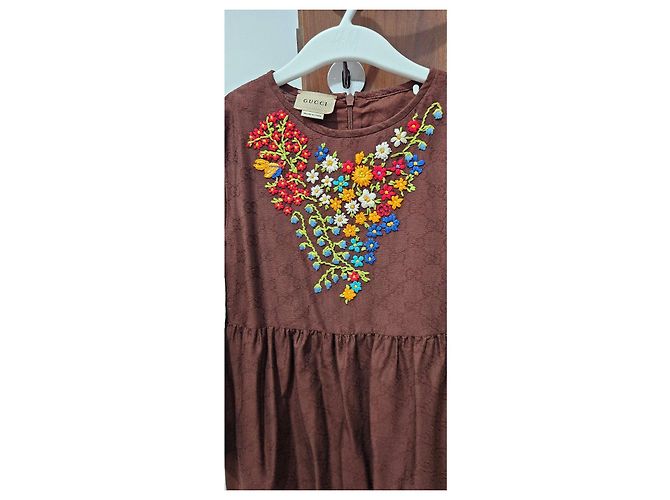 Gucci Braunes GG Monogramm Besticktes Kleid Mehrfarben - Ansicht 2
