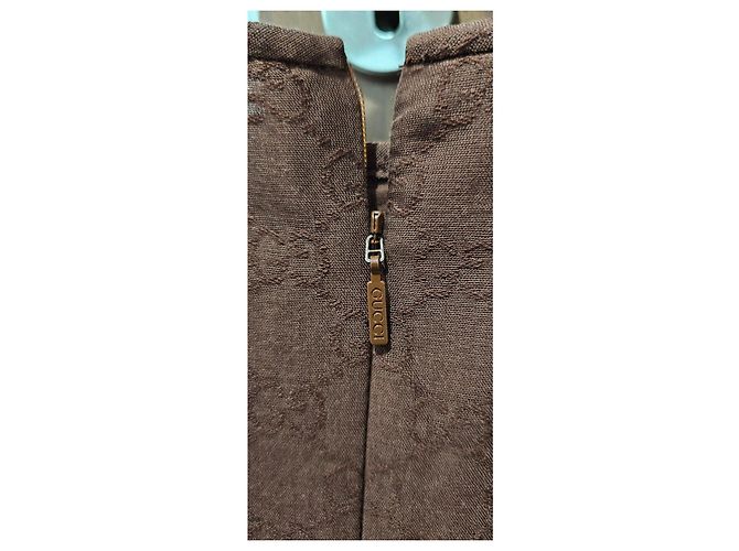 Gucci Braunes GG Monogramm Besticktes Kleid Mehrfarben - Ansicht 6