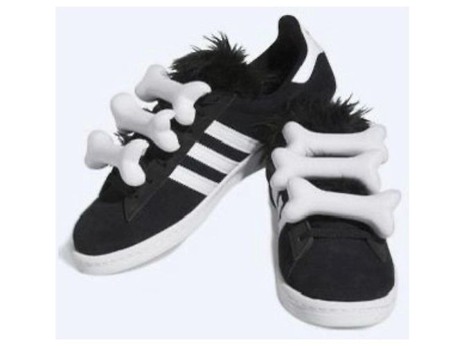 Sneakers Adidas Campus nere con lacci originali Nero Bianco - vista 2