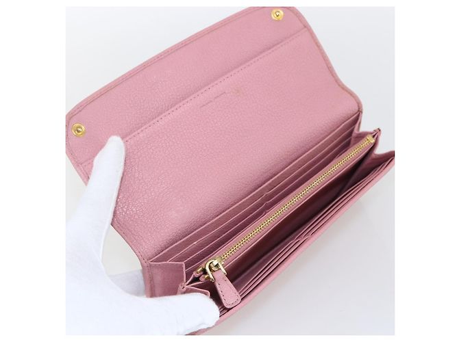 Lange Lederbörse in Rosa Authentisch Miu Miu ti3779 Pink - Ansicht 8