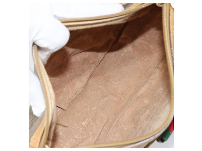 Borsa Sherry Line in PVC Beige e Oro Micro GG Supreme di GUCCI 89 02 032 Auth bs33296 D'oro - vista 10
