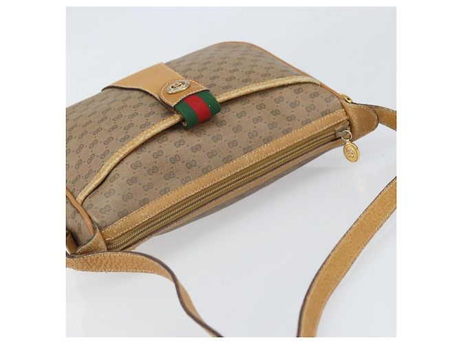 Borsa Sherry Line in PVC Beige e Oro Micro GG Supreme di GUCCI 89 02 032 Auth bs33296 D'oro - vista 6