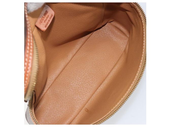 Céline Borsa a mano in tela Macadam CELINE in pelle PVC marrone oro Auth BA10398 D'oro - vista 11