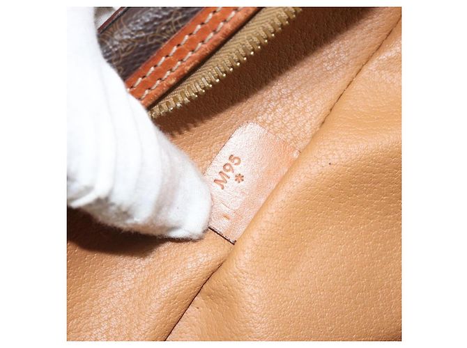 Céline Borsa a mano in tela Macadam CELINE in pelle PVC marrone oro Auth BA10398 D'oro - vista 12
