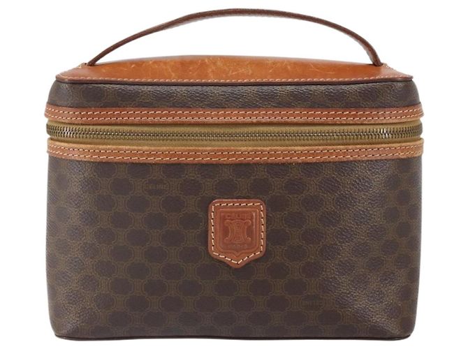 Céline Borsa a mano in tela Macadam CELINE in pelle PVC marrone oro Auth BA10398 D'oro - vista 13