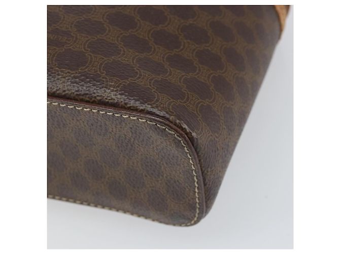 Céline Borsa a mano in tela Macadam CELINE in pelle PVC marrone oro Auth BA10398 D'oro - vista 14