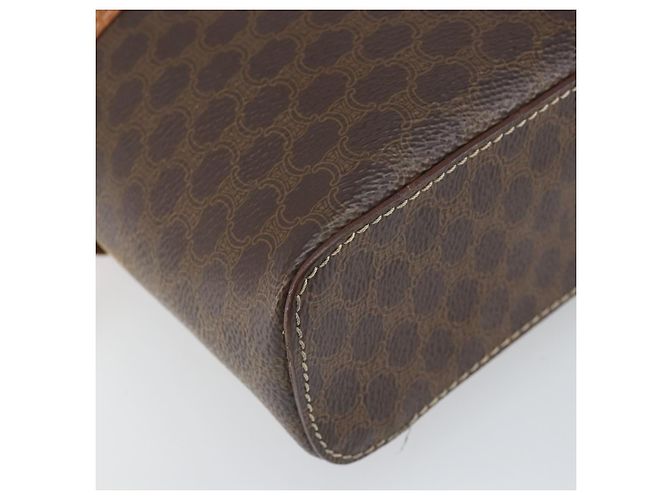 Céline Borsa a mano in tela Macadam CELINE in pelle PVC marrone oro Auth BA10398 D'oro - vista 15