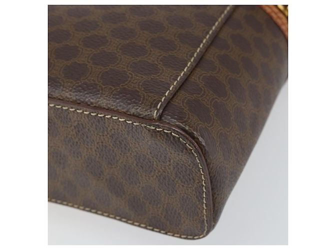 Céline Borsa a mano in tela Macadam CELINE in pelle PVC marrone oro Auth BA10398 D'oro - vista 16