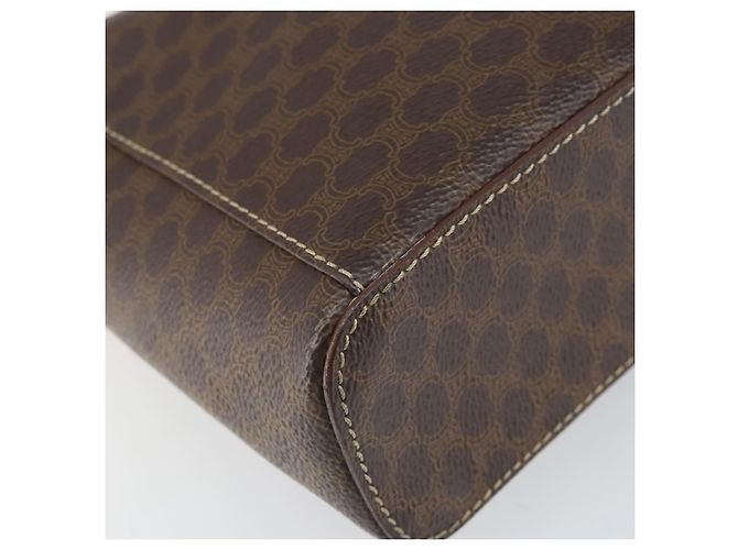 Céline Borsa a mano in tela Macadam CELINE in pelle PVC marrone oro Auth BA10398 D'oro - vista 17