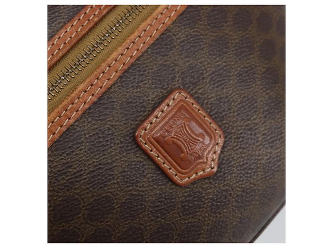 Céline Borsa a mano in tela Macadam CELINE in pelle PVC marrone oro Auth BA10398 D'oro - vista 18