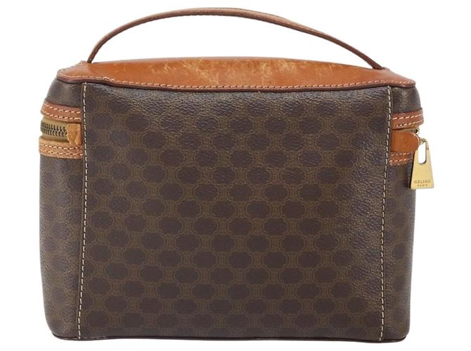 Céline Borsa a mano in tela Macadam CELINE in pelle PVC marrone oro Auth BA10398 D'oro - vista 2