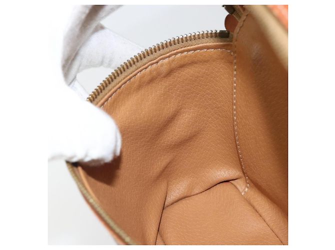 Céline Borsa a mano in tela Macadam CELINE in pelle PVC marrone oro Auth BA10398 D'oro - vista 21