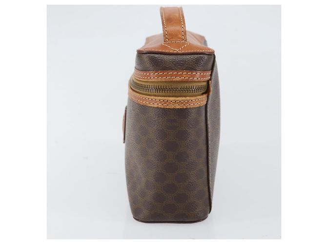 Céline Borsa a mano in tela Macadam CELINE in pelle PVC marrone oro Auth BA10398 D'oro - vista 3
