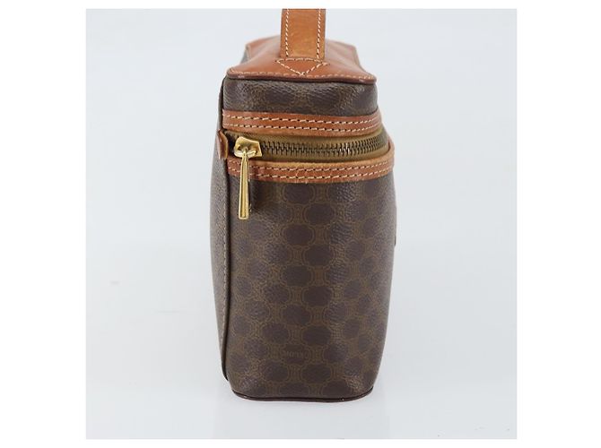 Céline Borsa a mano in tela Macadam CELINE in pelle PVC marrone oro Auth BA10398 D'oro - vista 4