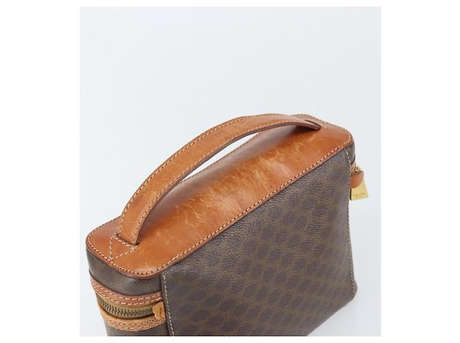 Céline Borsa a mano in tela Macadam CELINE in pelle PVC marrone oro Auth BA10398 D'oro - vista 6