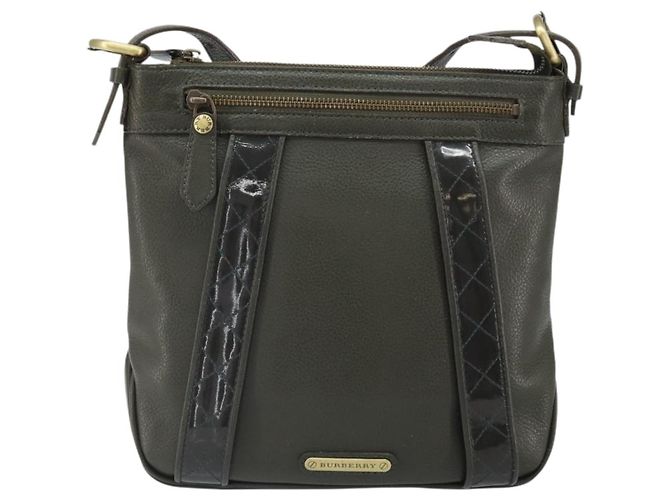 Borsa a Spalla in Pelle Khaki Oro BURBERRY Auth hk3489 D'oro Cachi - vista 13