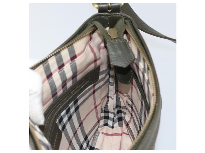 Borsa a Spalla in Pelle Khaki Oro BURBERRY Auth hk3489 D'oro Cachi - vista 19