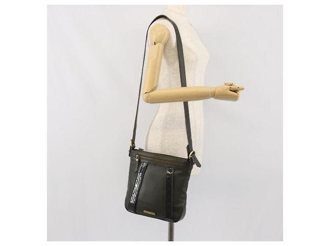 Borsa a Spalla in Pelle Khaki Oro BURBERRY Auth hk3489 D'oro Cachi - vista 25