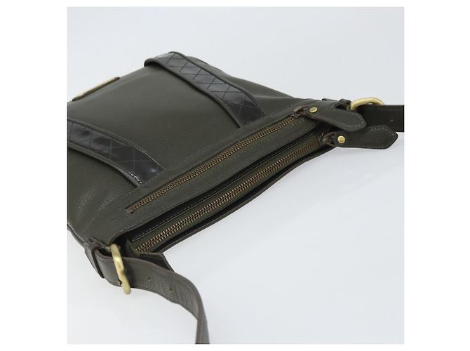 Borsa a Spalla in Pelle Khaki Oro BURBERRY Auth hk3489 D'oro Cachi - vista 6