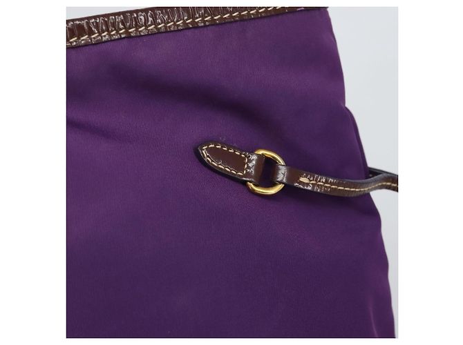 Borsa Tote Prada in nylon viola oro Auth 169896 D'oro Porpora - vista 18