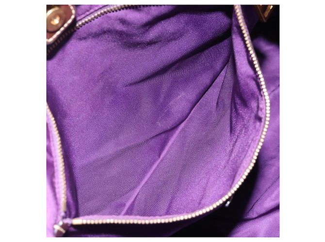 Borsa Tote Prada in nylon viola oro Auth 169896 D'oro Porpora - vista 23