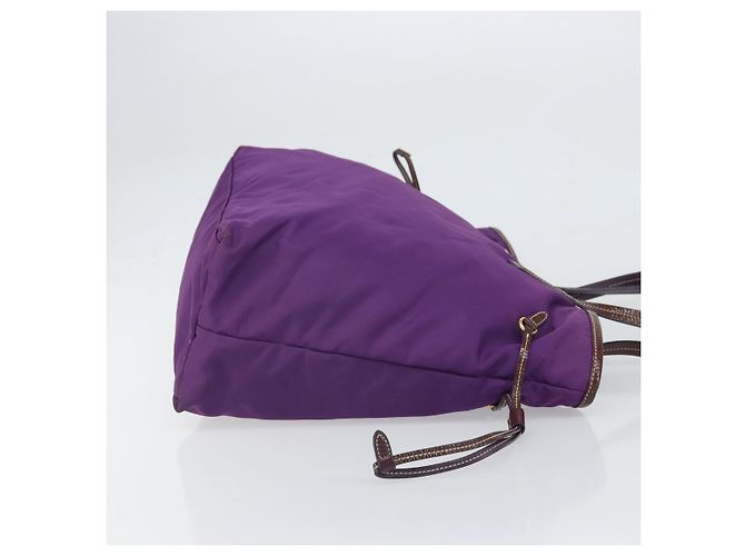Borsa Tote Prada in nylon viola oro Auth 169896 D'oro Porpora - vista 3