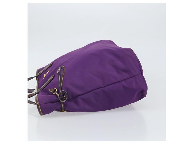 Borsa Tote Prada in nylon viola oro Auth 169896 D'oro Porpora - vista 4