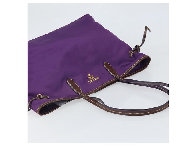 Borsa Tote Prada in nylon viola oro Auth 169896 D'oro Porpora - vista 6