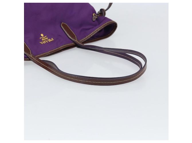 Borsa Tote Prada in nylon viola oro Auth 169896 D'oro Porpora - vista 7