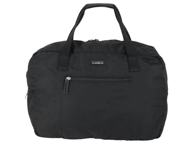 Borsa Boston GUCCI Nylon Nero Argento 012 0389 Auth bs32709 - vista 13