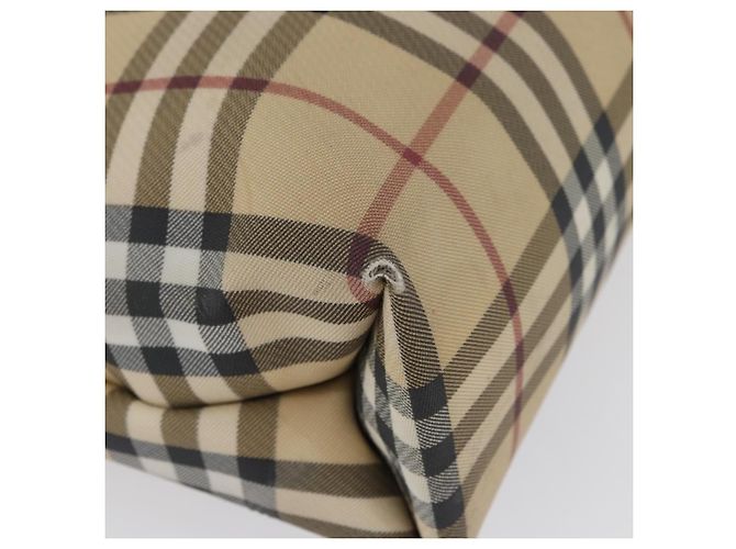 Bolso de mano de PVC beige con estampado Nova Check de BURBERRY Plata Auth 170920 - vista 14