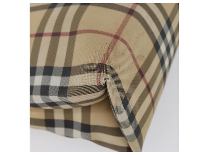 Bolso de mano de PVC beige con estampado Nova Check de BURBERRY Plata Auth 170920 - vista 16