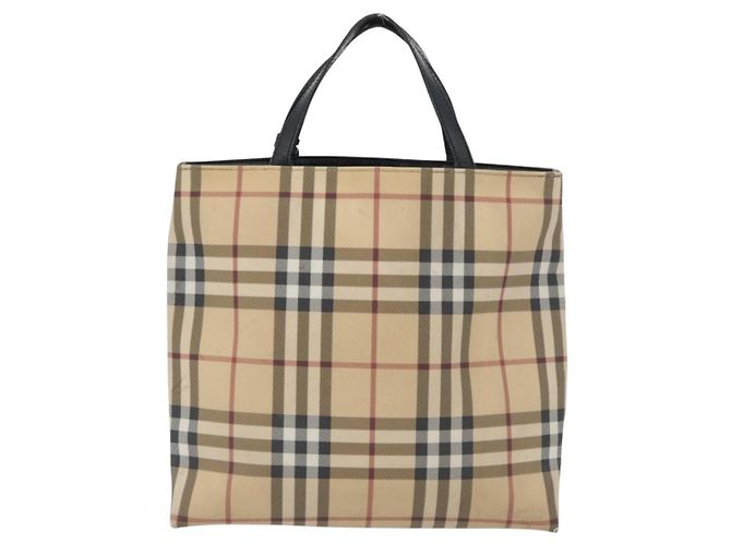 Bolso de mano de PVC beige con estampado Nova Check de BURBERRY Plata Auth 170920 - vista 2
