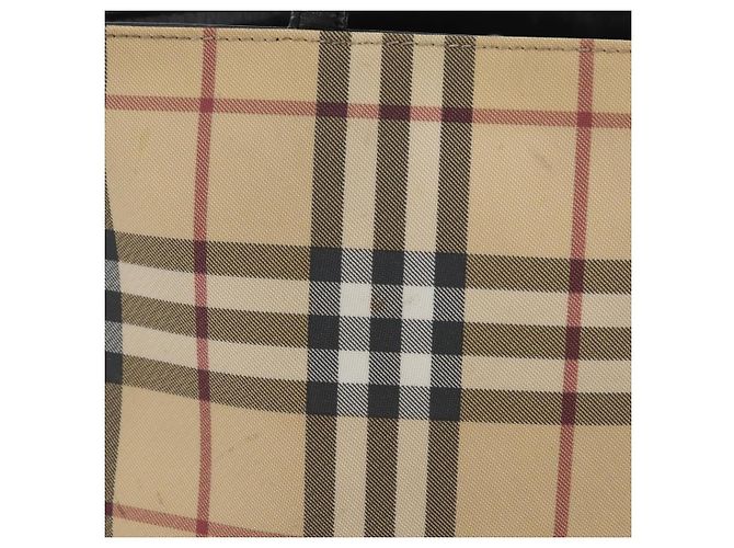 Bolso de mano de PVC beige con estampado Nova Check de BURBERRY Plata Auth 170920 - vista 3