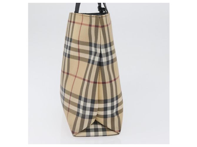 Bolso de mano de PVC beige con estampado Nova Check de BURBERRY Plata Auth 170920 - vista 5