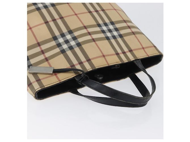 Bolso de mano de PVC beige con estampado Nova Check de BURBERRY Plata Auth 170920 - vista 7