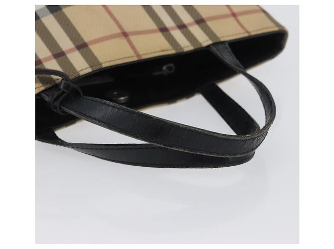 Bolso de mano de PVC beige con estampado Nova Check de BURBERRY Plata Auth 170920 - vista 8