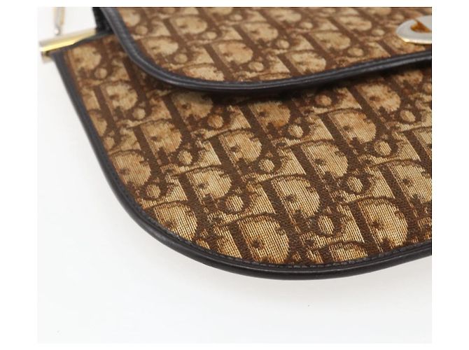 Borsa a Spalla in Tela Trotter Christian Dior Beige Oro Auth 170939 - vista 14