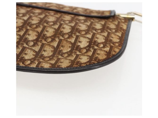 Borsa a Spalla in Tela Trotter Christian Dior Beige Oro Auth 170939 - vista 15